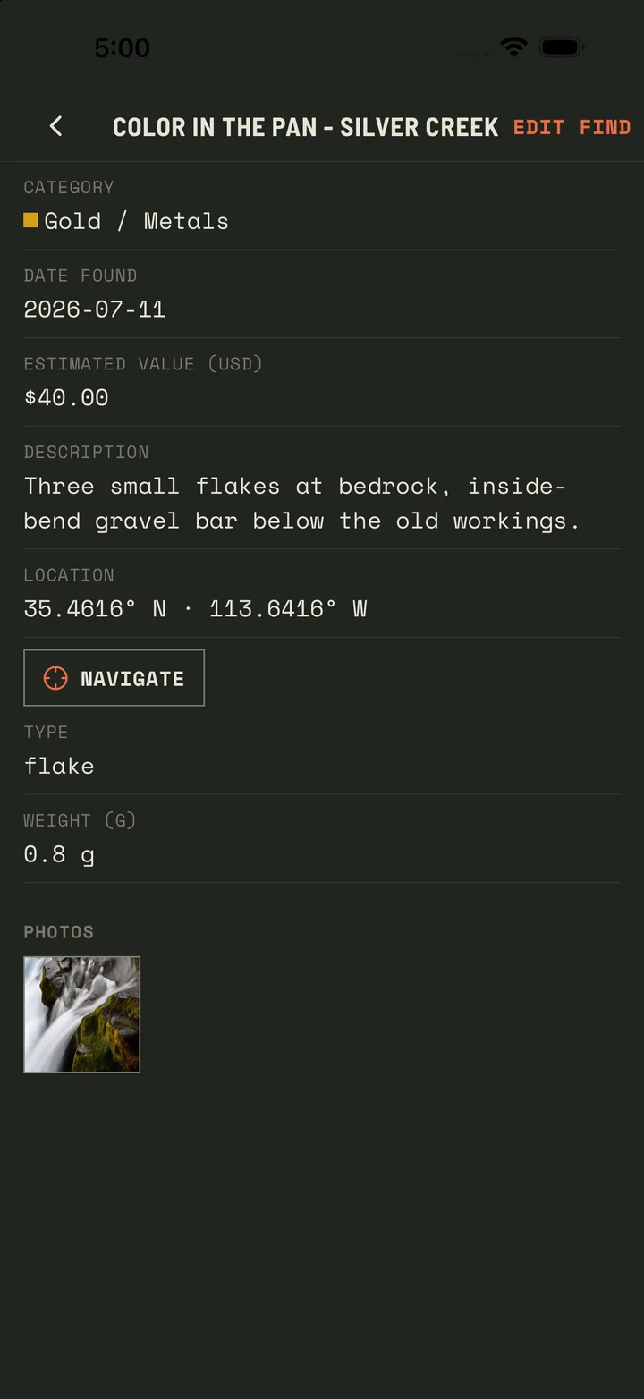 Find detail with photo and GPS